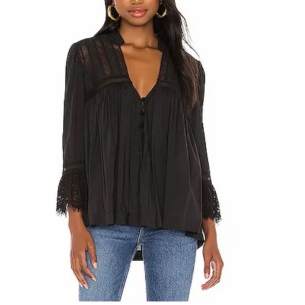 Free People Esme Embroidered Blouse